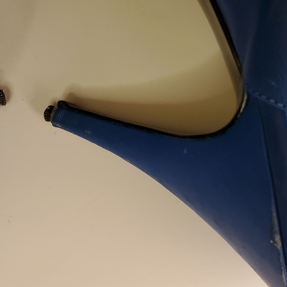 Vintage 70s Marc Alpert Blue Strappy Open Toe Disco Stiletto - Picture 13 of 14